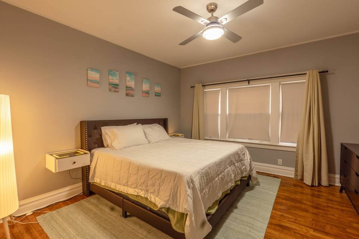 King bedroom with memory-foam mattress